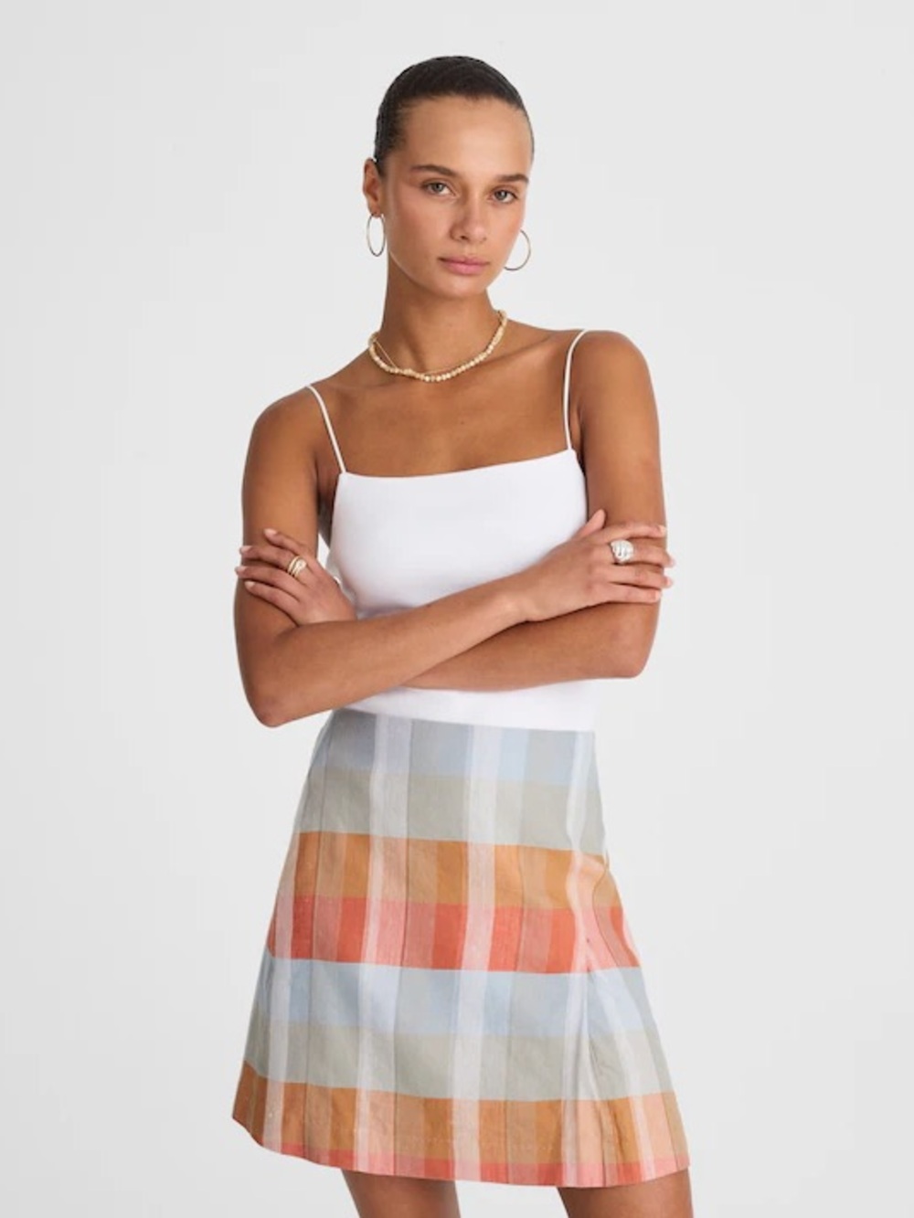 Madewell Single-Pleat Linen Mini Skirt